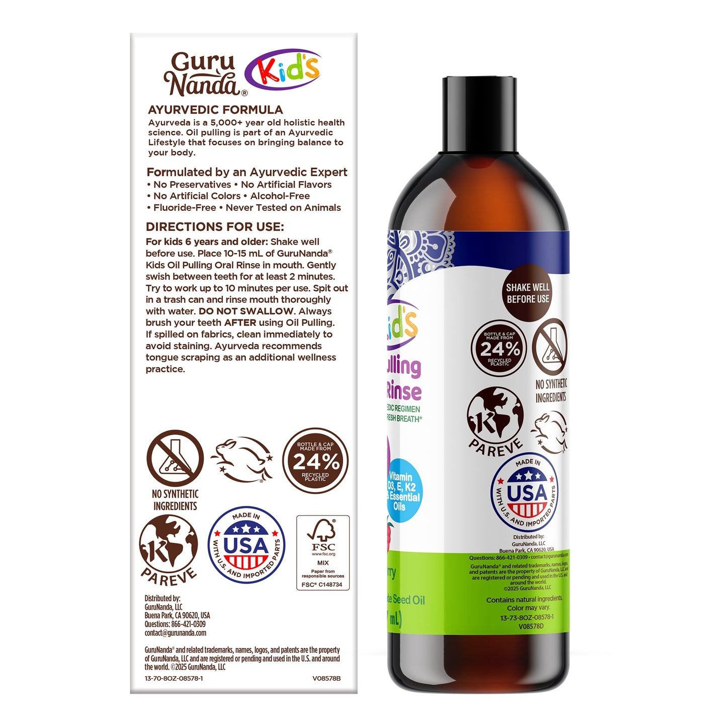 Kids Oil Pulling- Berry Lemon Rose Flavor ¨C 8 oz