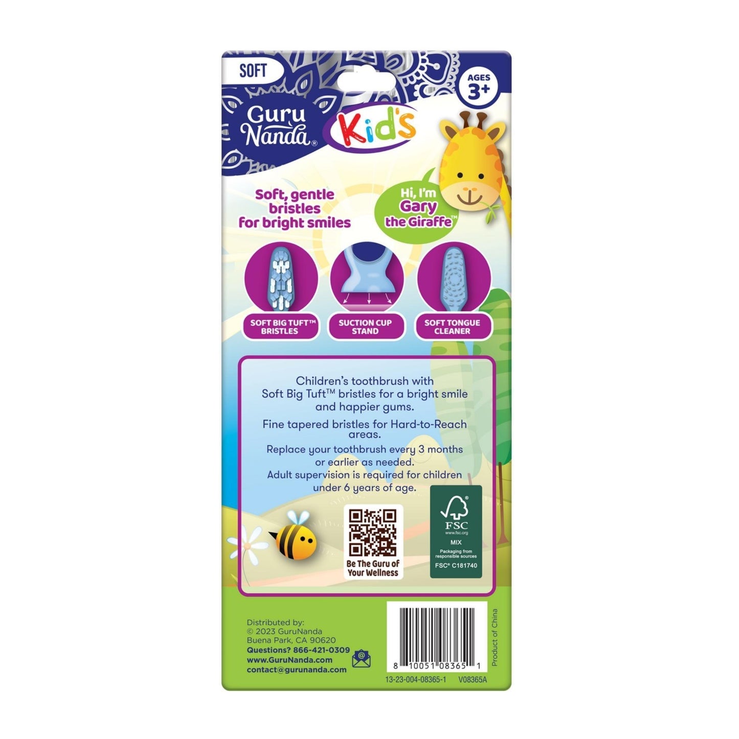 Fun Animals Kids' Toothbrush with Suction Cup (4-Pack)
