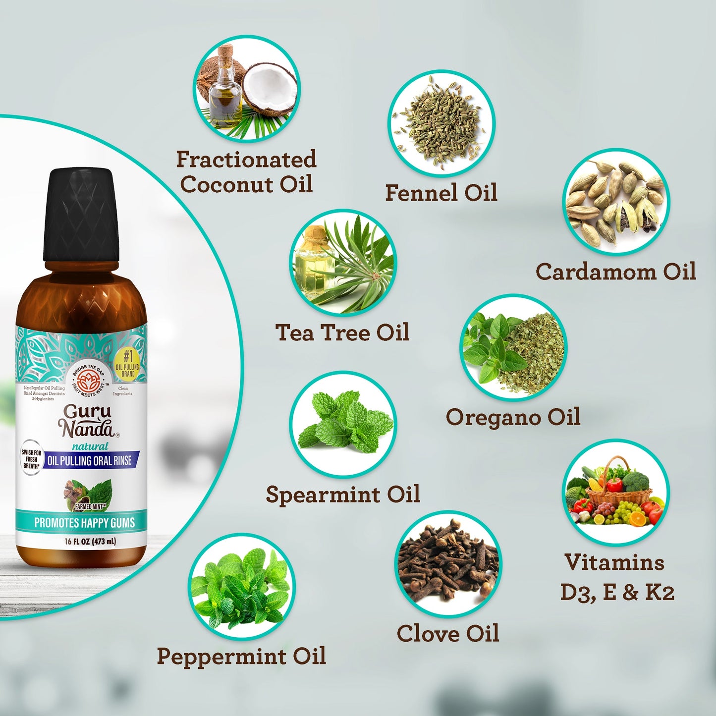 Coconut + Mint Pulling Oil with Essential Oils & Vitamins - 1 Pk