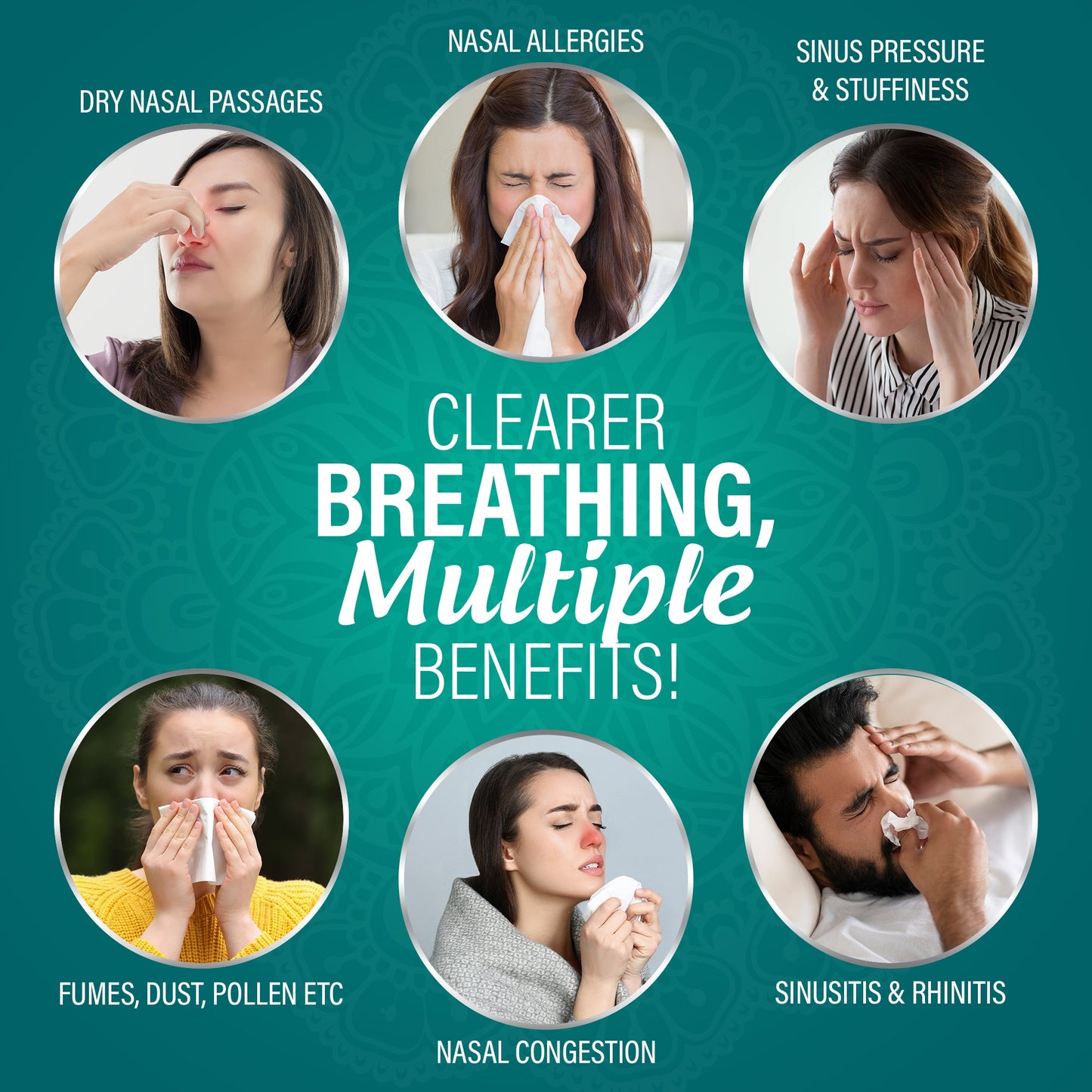 Sinus Rinse Bottle + 16 Saline Premixed Packets