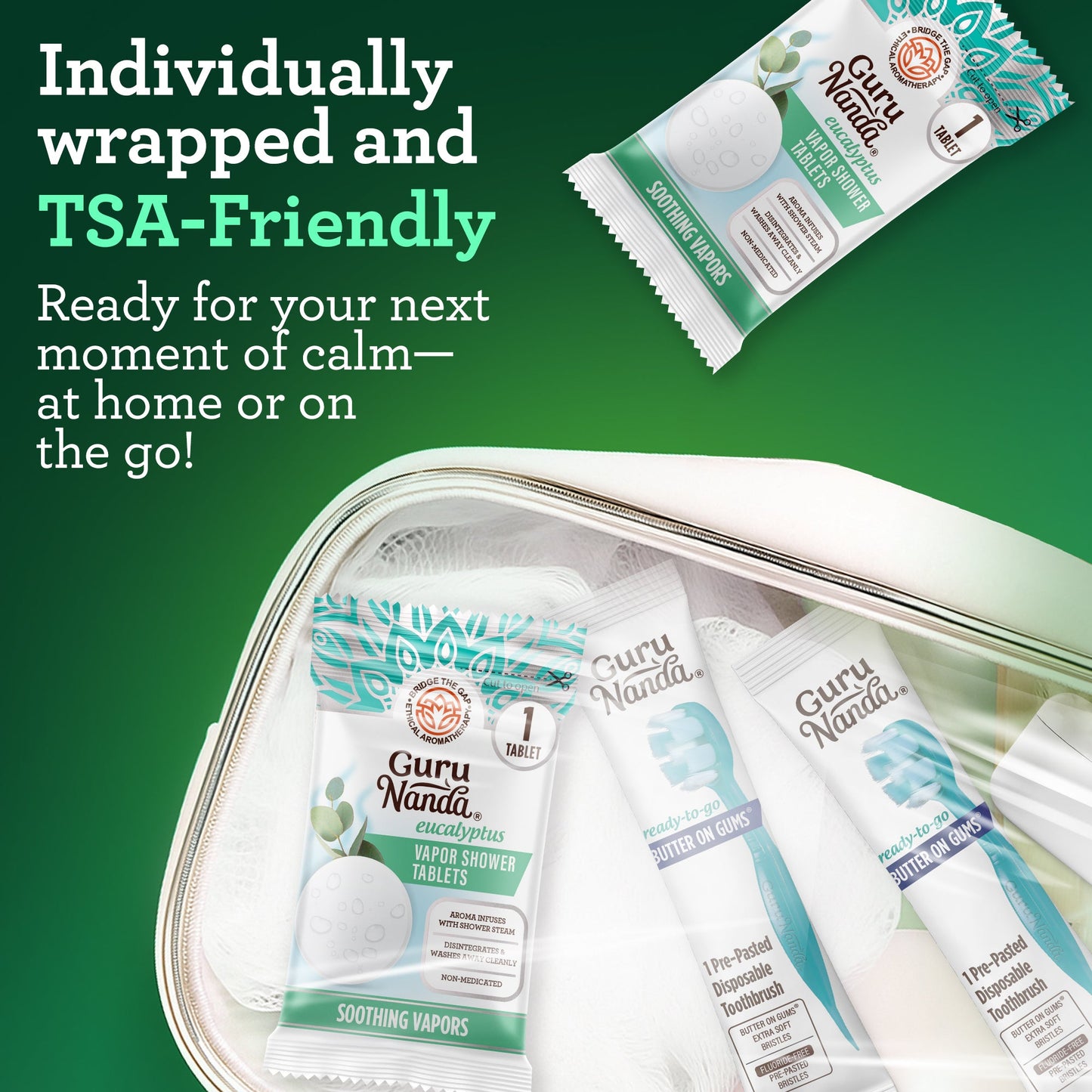 GuruNanda Eucalyptus Vapor Shower Tablets - Pack of 30