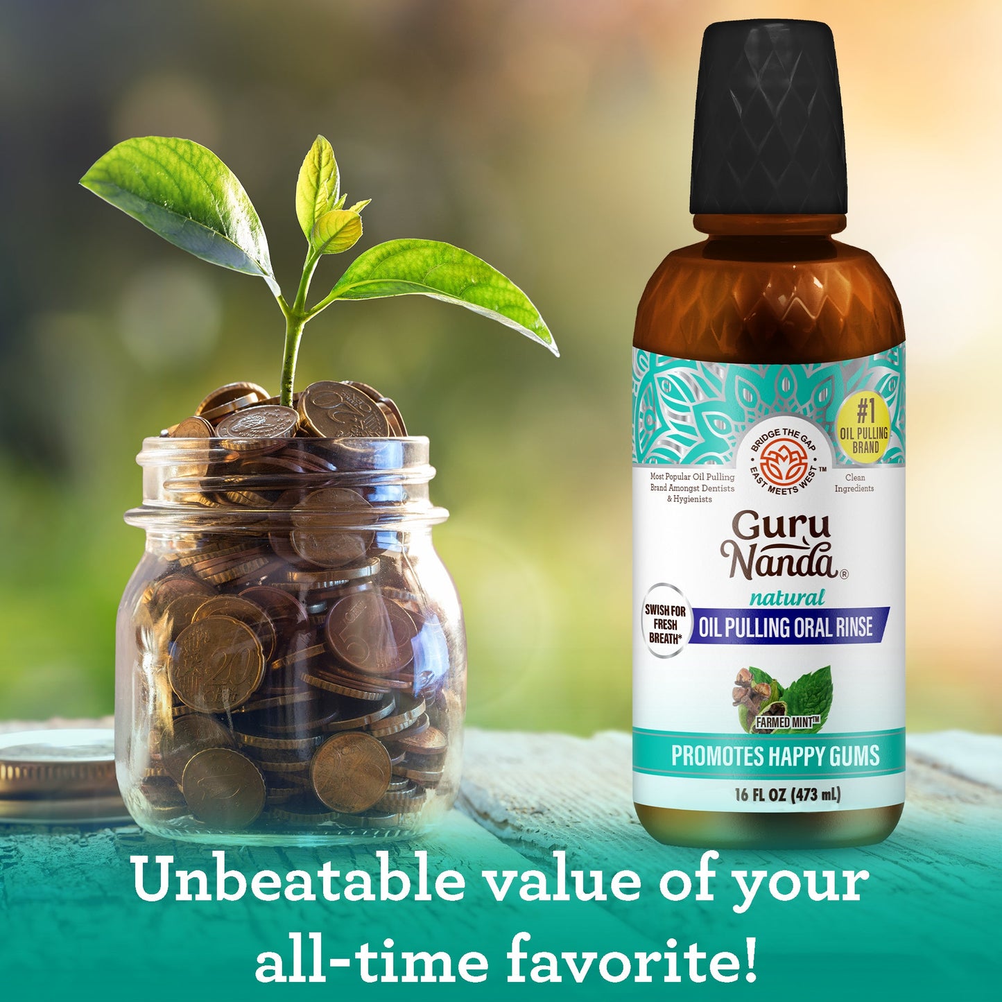 Coconut + Mint Pulling Oil with Essential Oils & Vitamins - 1 Pk