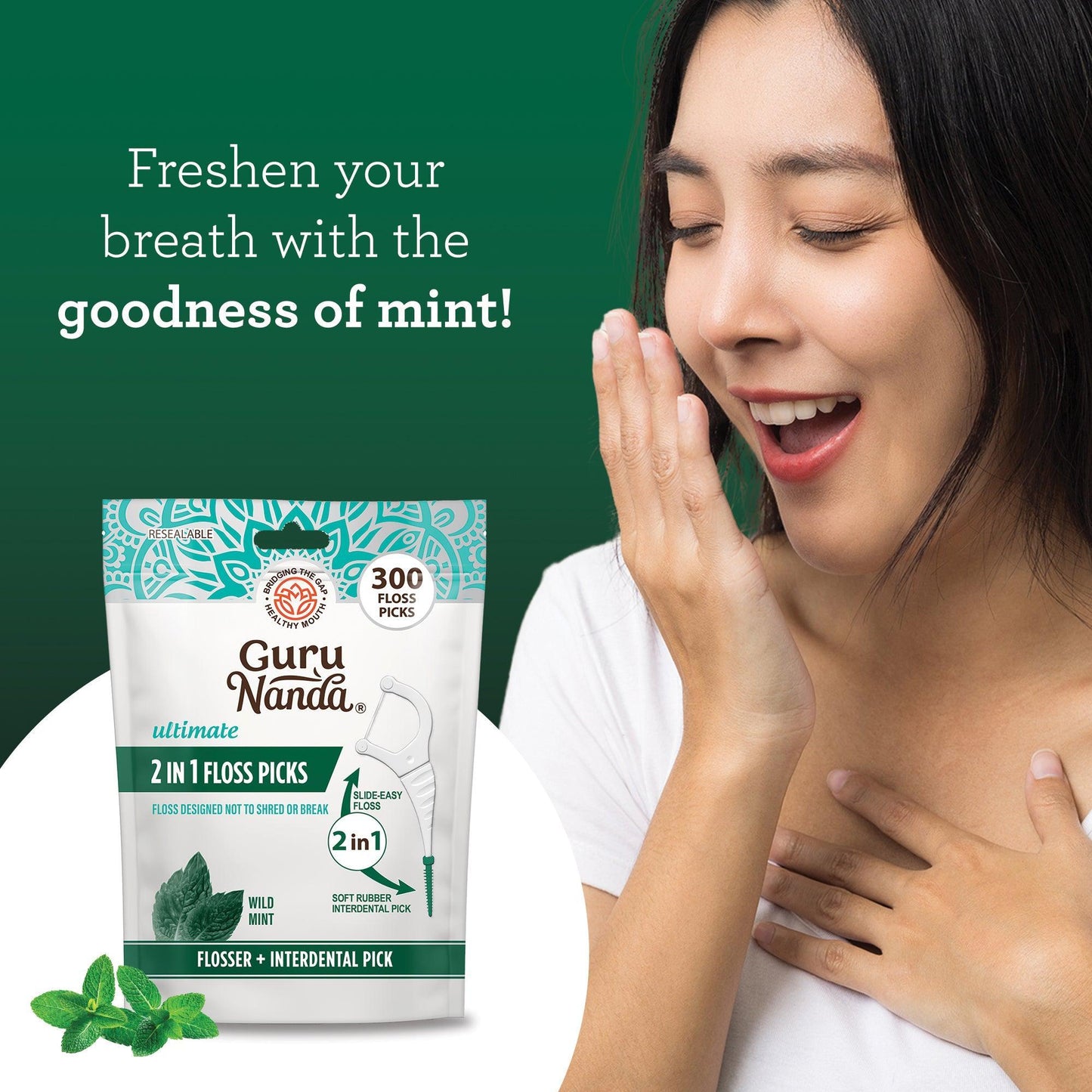 2-in-1 Dental Floss Picks (300 Count)