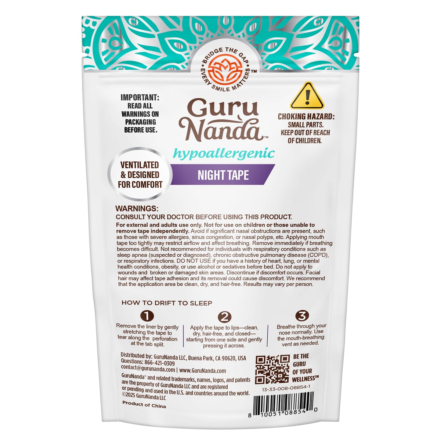 Night Tape - White - 8 Count