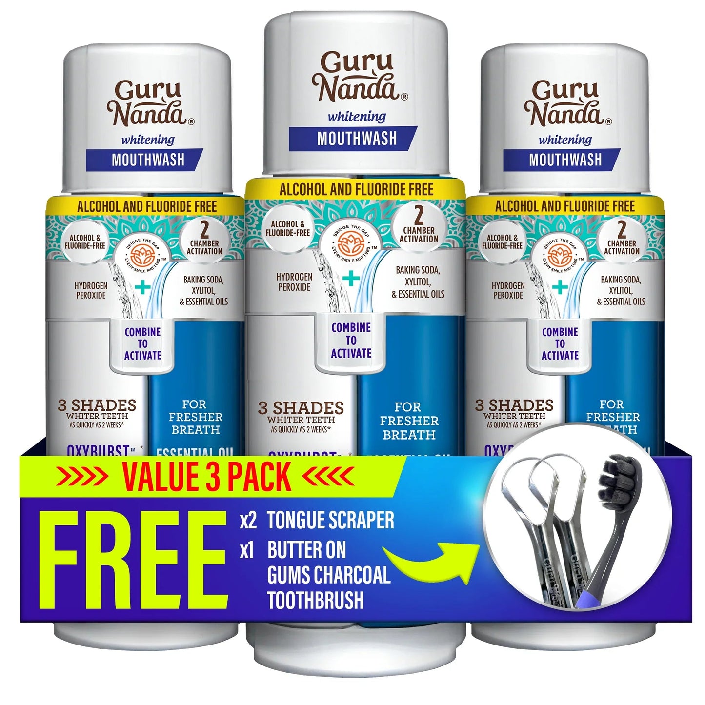 Dual Barrel Oxyburst Whitening Mouthwash, 20 Fl Oz