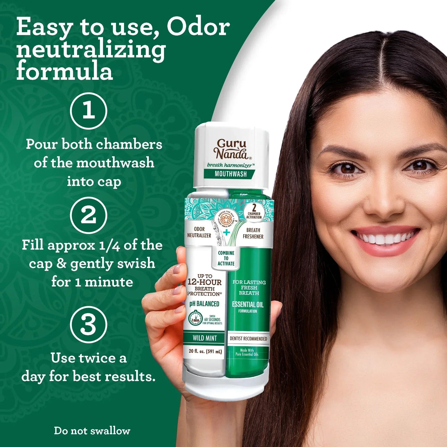 Dual Barrel Breath Harmonizer Mouthwash - Wild Mint - 20oz