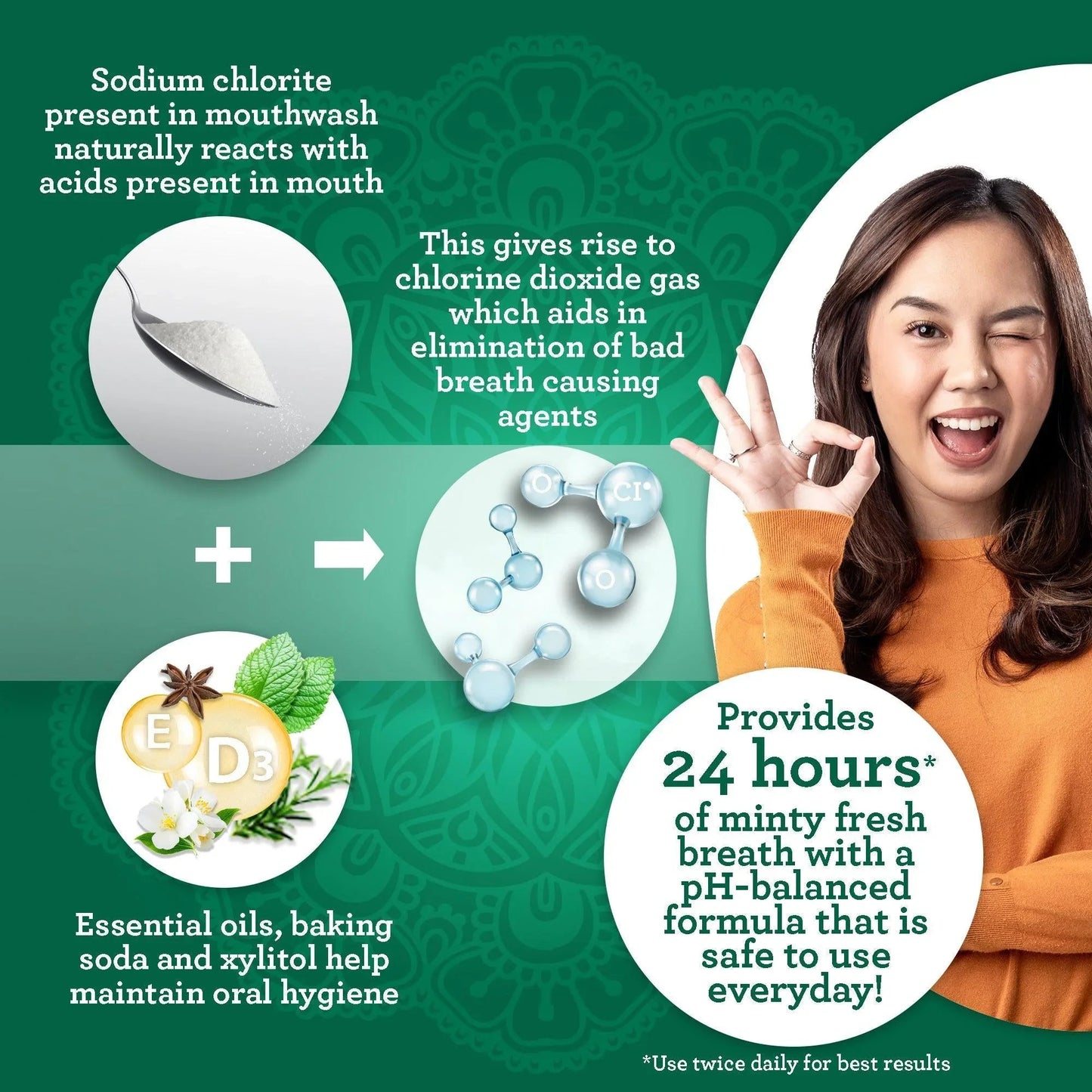 Dual Barrel Breath Harmonizer Mouthwash - Wild Mint - 20oz