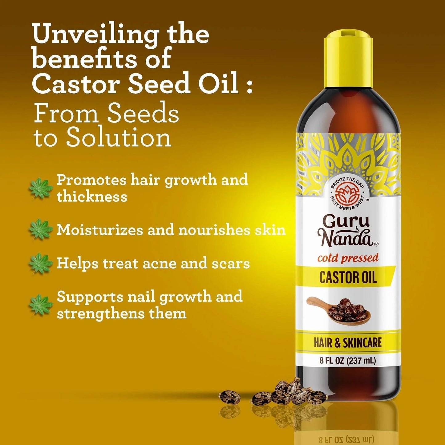 Cold Pressed Castor Oil, 8 FL OZ