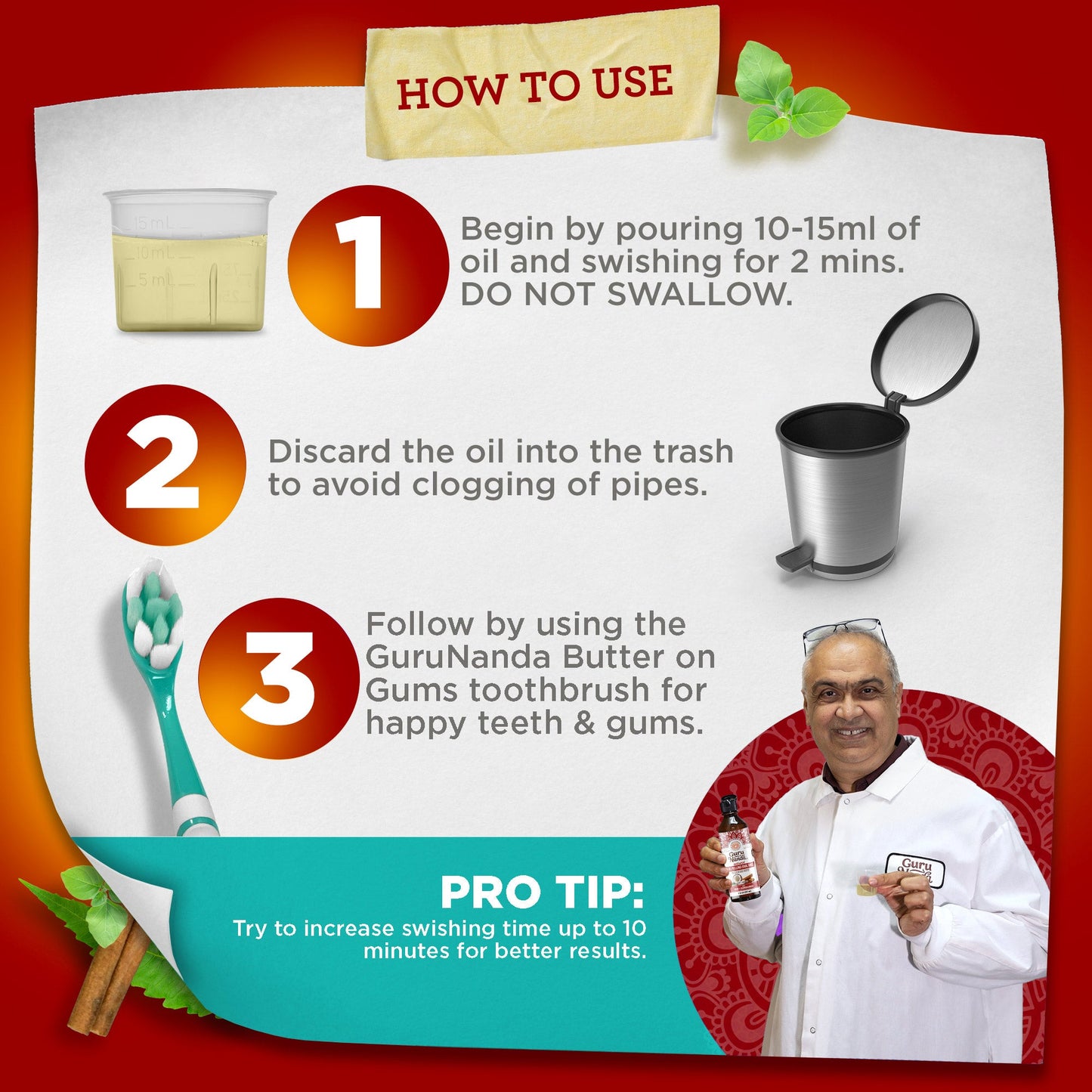 Cinnamon + Coconut Pulling Oil With Neem & Ashwagandha, 8 Fl Oz - 1 Pk