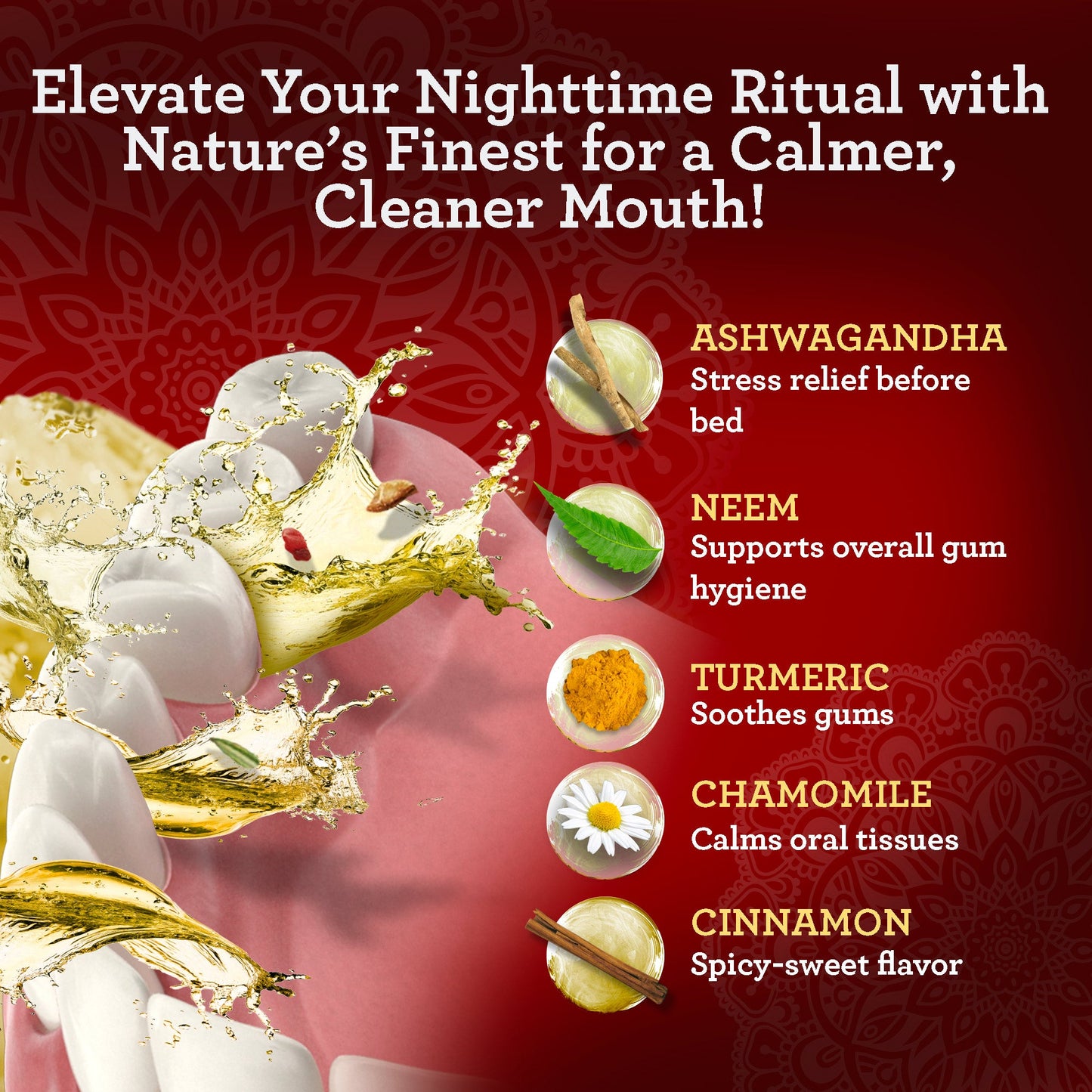 Cinnamon + Coconut Pulling Oil With Neem & Ashwagandha, 8 Fl Oz - 1 Pk