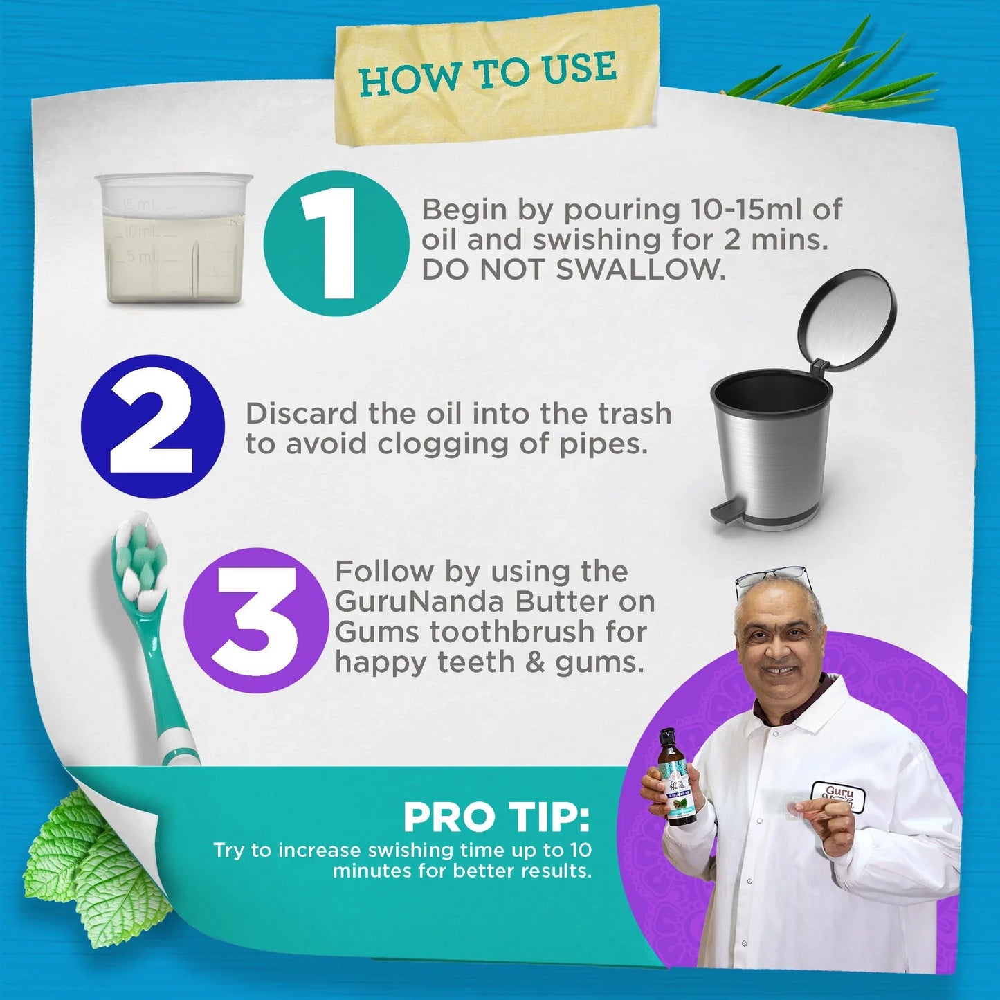 Coconut + Mint Pulling Oil with Essential Oils & Vitamins - 1 Pk