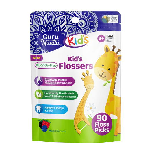 Kids' Giraffe Shaped Flossers, Fluoride -Free ¨C 90 Pack