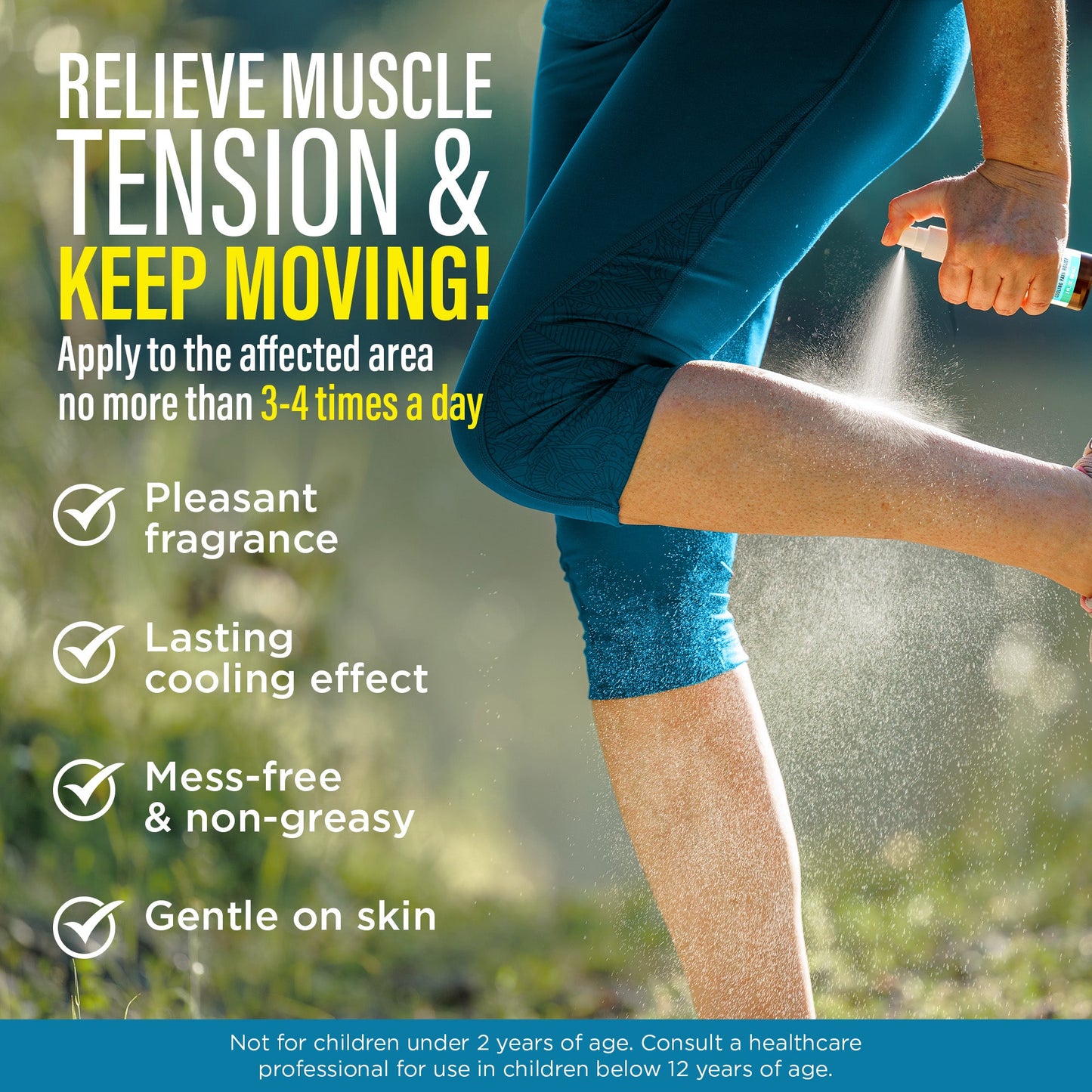 Menthol with Magnesium Spray for Pain Relief  - Pack of 3