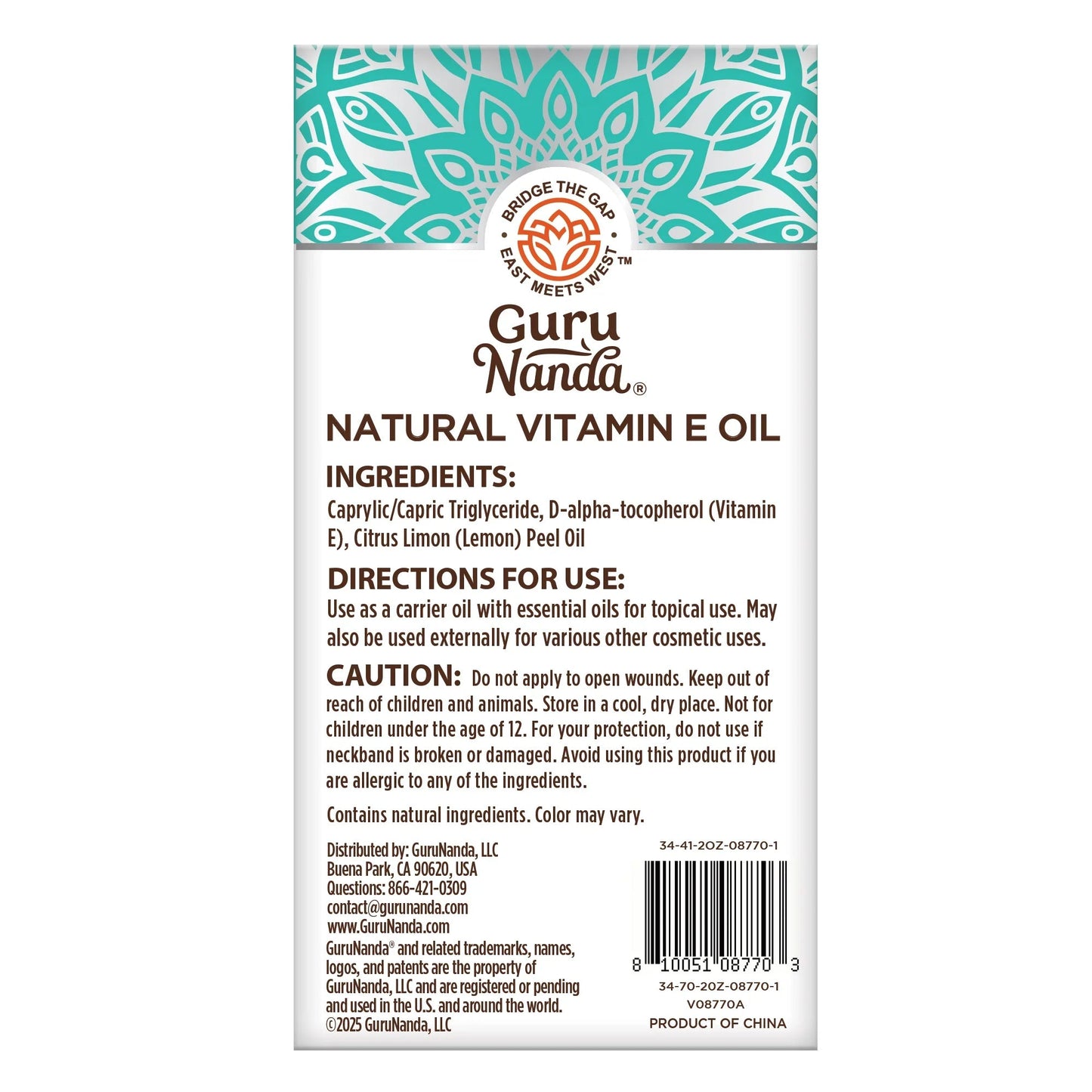 Vitamin E Oil (5,000 UI) - 2 oz