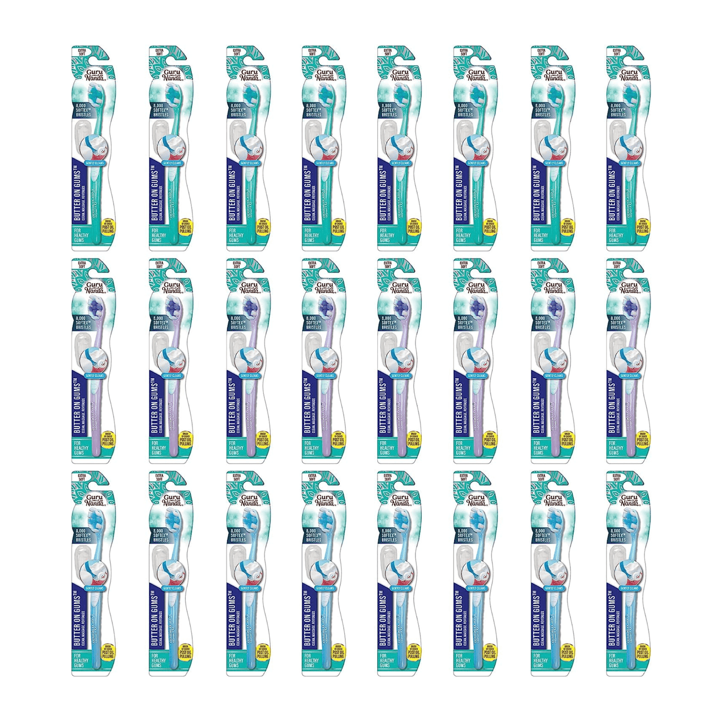 BUTTER ON GUMS TOOTHBRUSH, COLORS MAY VARY (24-PACK)