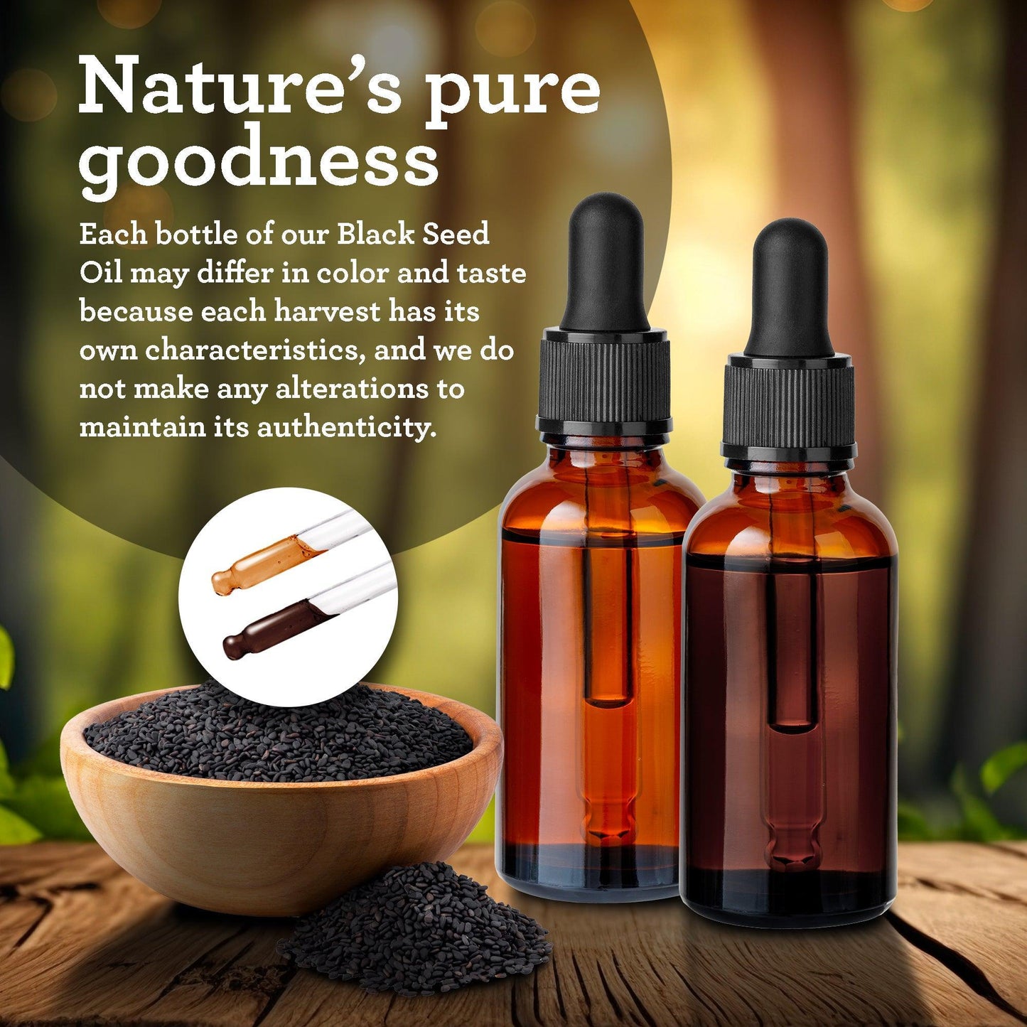 Natural Cold Pressed Black Seed Oil With Vitamin D3, K2 & E