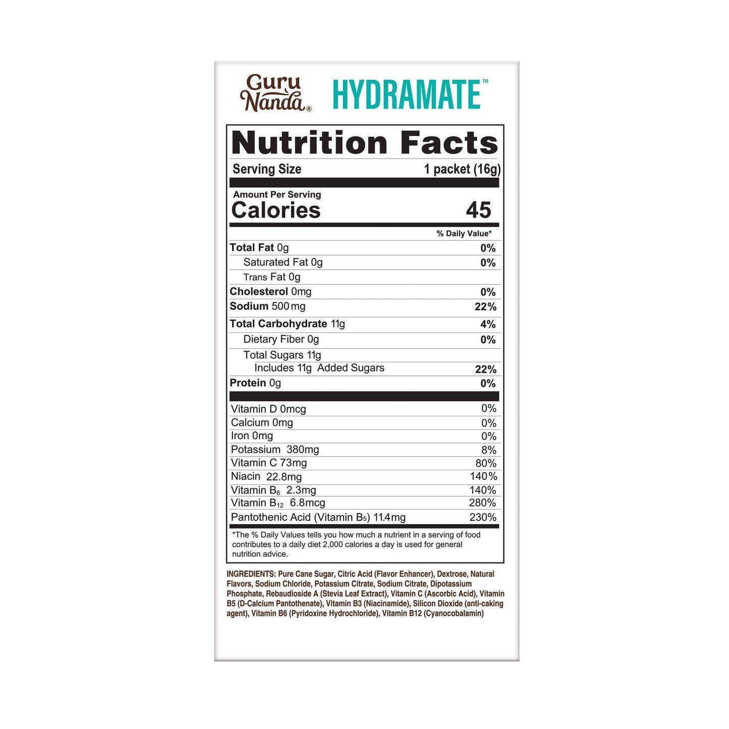 Hydramate  Hydration Electrolyte Drink Mix, Lemon Lime - 48 Count