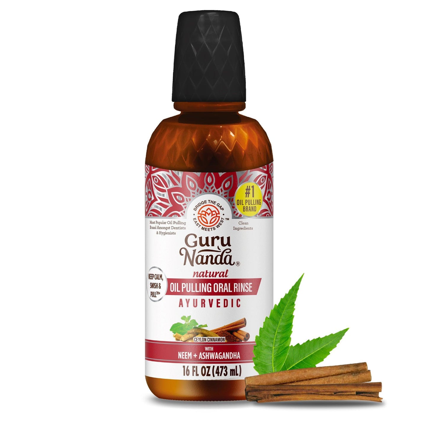 Cinnamon + Coconut Pulling Oil With Neem & Ashwagandha, 8 Fl Oz - 1 Pk